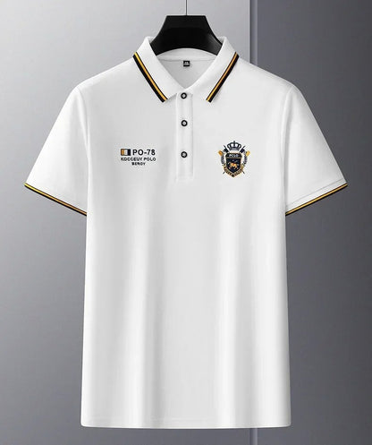 New Mens Embroidered Polo Shirts Summer Short Sleeve Shirt Luxury Top Lapel Streetwear Men Breathable Lightweight T Shirt Homme