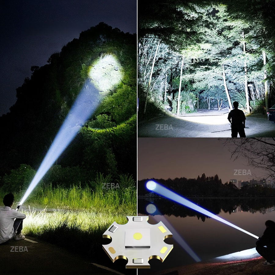 Super Powerful LED Flashlight 1000000LM High Power Torch Strong Light 800W Led Flash Light Rechargeable Hunting Tactical Lantern