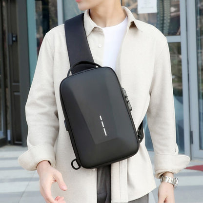Anti-theft Combination Lock Chest Packs With USB Charging Port Fashion Business Men's Crossbody Bag Travel Storage Shoulder Bag