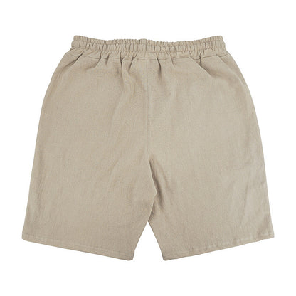 2024 New Men'S Cotton Linen Shorts Pants Male Summer Breathable Solid Color Linen Short Trousers Fitness Streetwear M-4xl