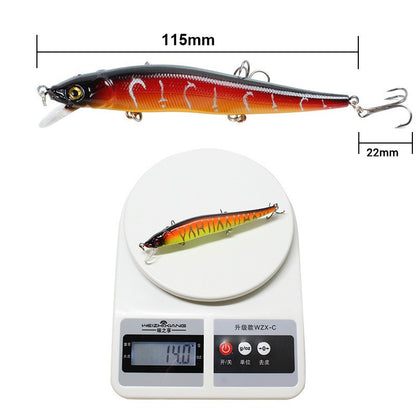 Isca Artificial Pesca 11.5cm/14g Bionic Balançante Isca Rígida com Olhos 3D Anzol Wobbler Pesca de Carpa Pesca de Baixo Perca 5/10 Peças