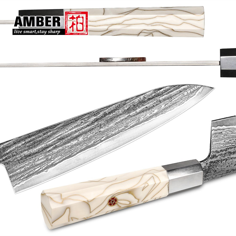 1-6 PCS Kitchen Knife 67 Layers Damascus Steel 10Cr15CoMoV core Kitchen Chef Slicing Utility Paring Knife Set mesh resin Handle