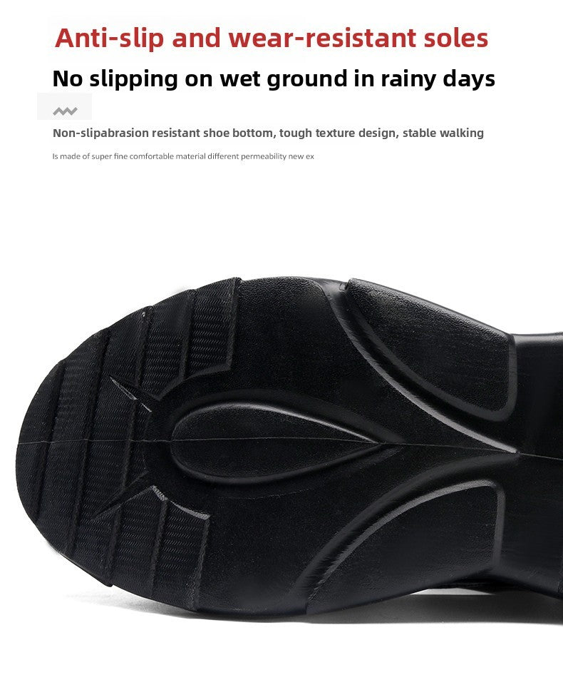Men's Sandals Summer Platform Slippers Non-Slip Beach Pool Sandals Mesh Hole Men's Garden Shoes Flip Flop Outdoor Water Shoes