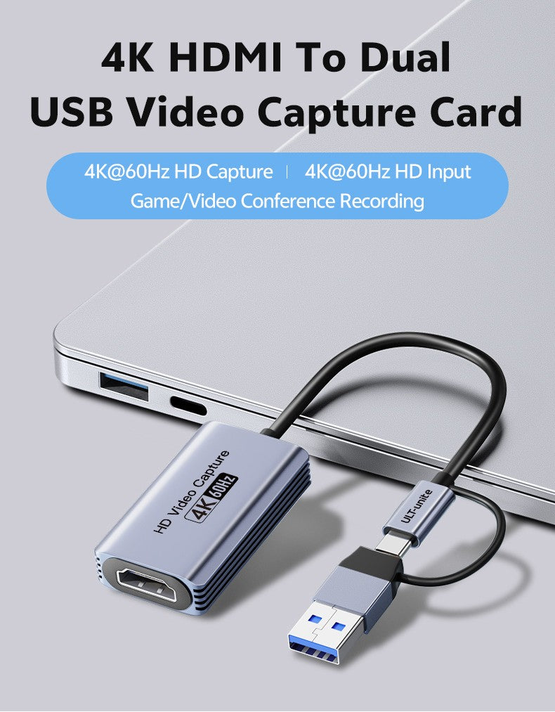 4K Video Capture Card MS2130S HDMI to USB-A/USB-C USB3.0 Capture Video and Audio Recording for OBS Studio PotPlayer QT Player