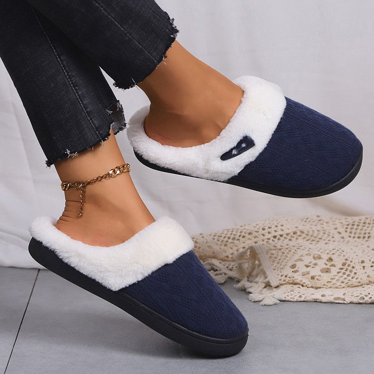 Platform Fluffy Slippers Women House Plush Fashion Designer Winter Shoes Ladies Flats Warm Home Casual Footwear Elegant Big Size