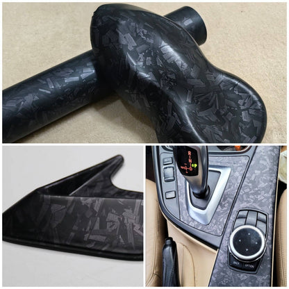 Vinil Envelopamento Fibra de Carbono Forjado Preto Cosmic Hex Carro Envelopamento Filme para Veículos e Motocicletas Interior e Exterior