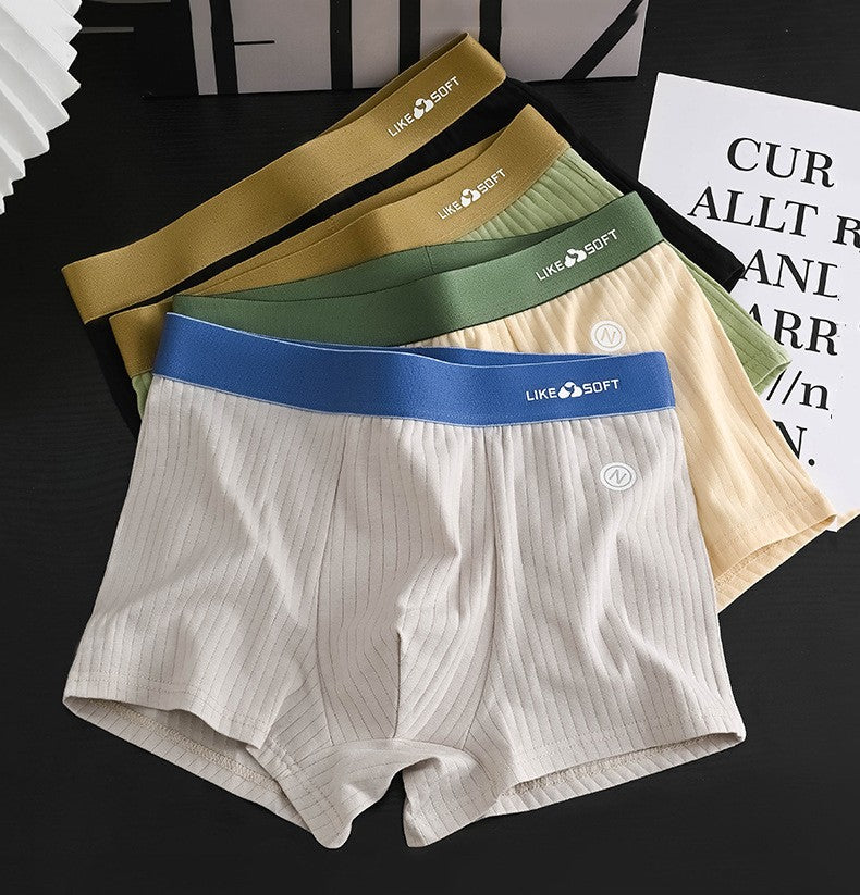 5PCS Men Striped Boxer Underwear Sexy Underpants Male Homme U Convex Shorts Lingerie Boxershorts Men Boxers Panties XL-3XL