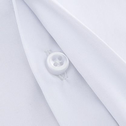 Men's Classic French Cuff Dress Shirt Covered Placket Long Sleeve Tuxedo Male Shirts with Cufflinks No Pocket Office Work White