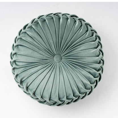 Velvet Pumpkin Pillow Backrest Lumbar Support Cushion Soft Round Solid Color Suitable for Sofa Bed Floor Office Chair