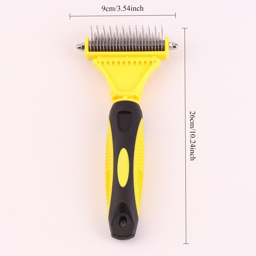 New Arrival Stainless Double-sided Pet Cat Dog Comb Brush Professional Large Dogs Open Knot Rake Knife Pet Grooming Supplies