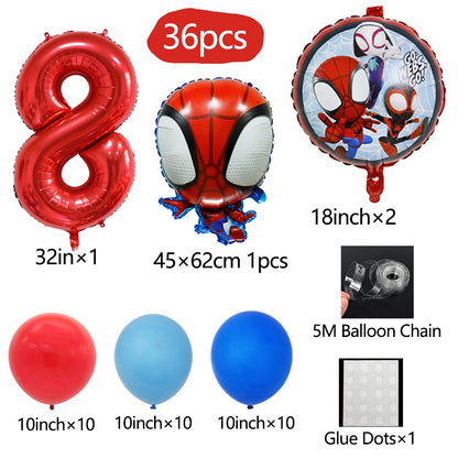 Spidey Giant Balloons Red Spider Aluminum Foil Balloon Superhero Birthday Party Decoration Party Photo Props Baby Shower Globos