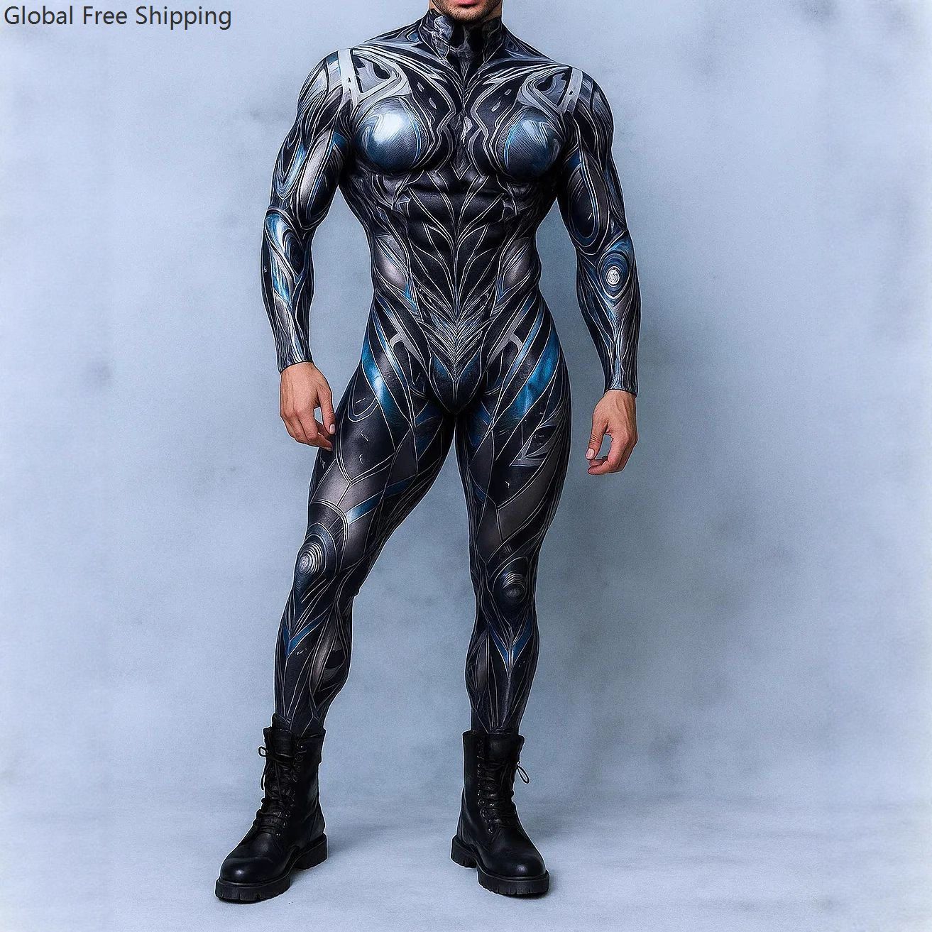 Halloween Lizard Bodysuit Men's Unique Muscle Series Holiday Jumpsuit Carnival Costume Adult Roleplay Party Masquerade Ball Set