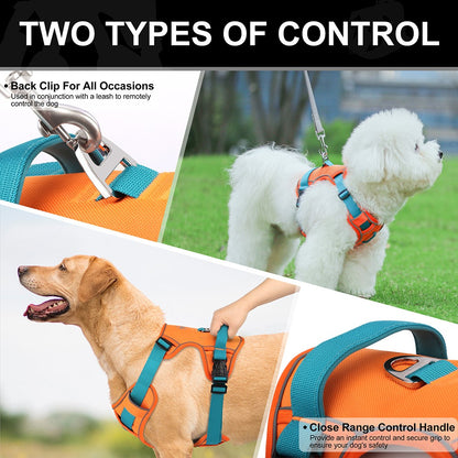 Colete para Cães com Arnês Respirável em Malha, Colete Refletivo de Nylon para Cães, Colete Durável para Treinamento de Animais de Estimação, Ajustável para Cães Pequenos, Médios e Grandes