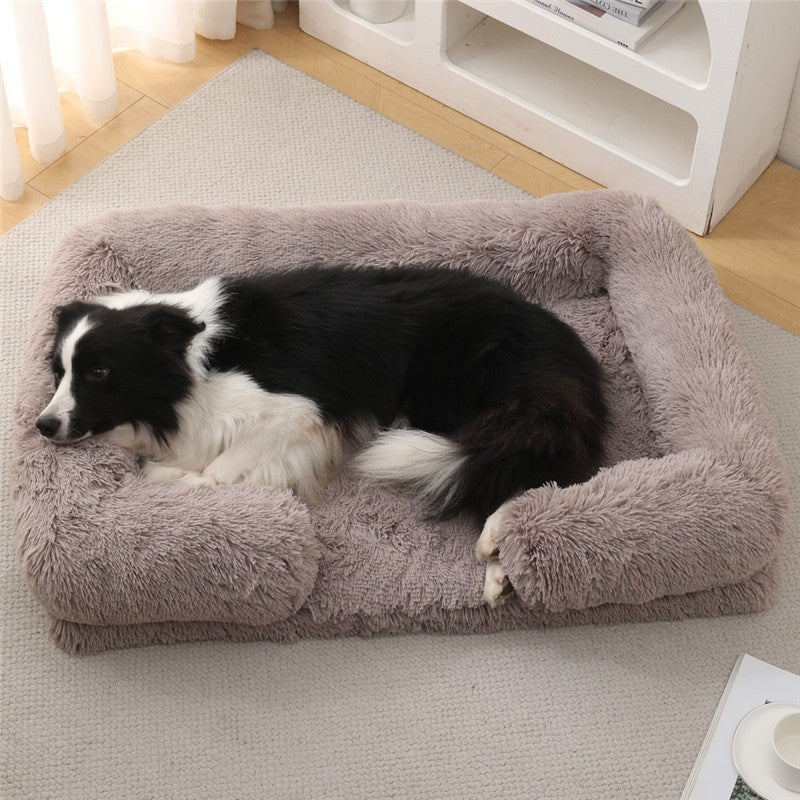 Sofá-Cama Luxuoso de Inverno Quente para Cães Grandes Colchonete de Gato Casa Almofada Sofá-Cama para Animais de Estimação Grandes e Pequenos
