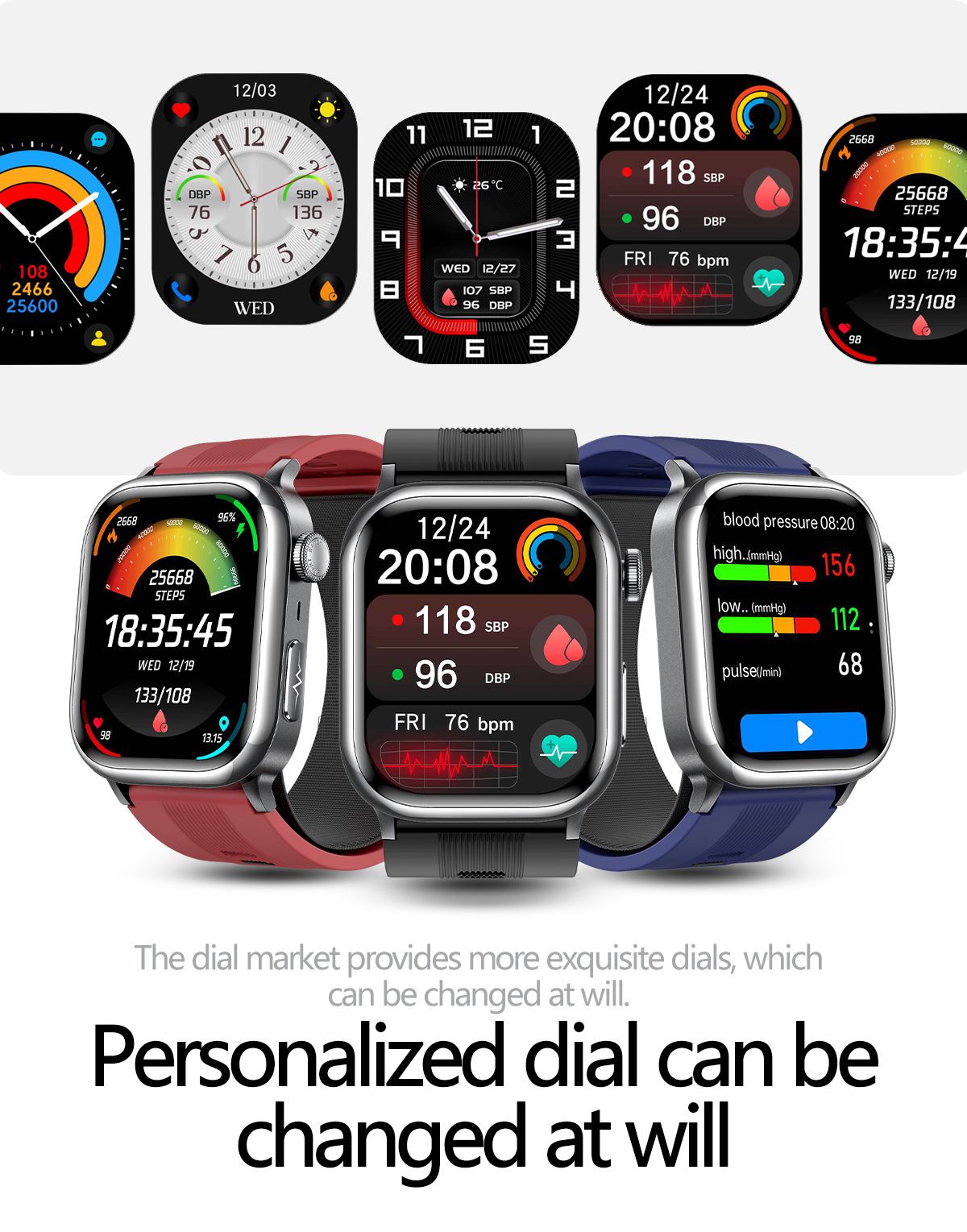 2026 New Air Pump+Air Bag+NFC Health SmartWatch Precise Blood Pressure Blood Fat Monitoring Voice Call Smartwatch For Men Women