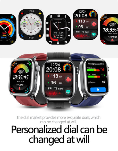 2026 New Air Pump+Air Bag+NFC Health SmartWatch Precise Blood Pressure Blood Fat Monitoring Voice Call Smartwatch For Men Women