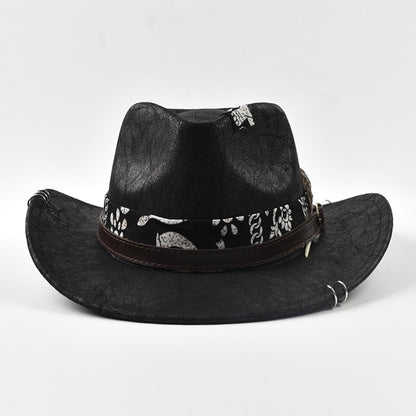 Chapéu Cowboy Masculino Vintage de Couro Sintético Feito à Mão Chapéu Cavalheiro Jazz Chapéu Panamá Cowgirl Sombrero Hombre