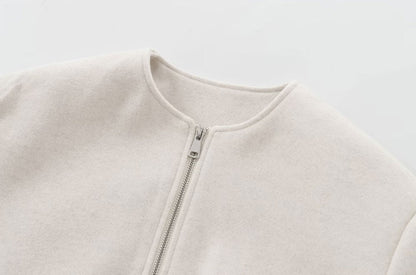 Oversized Soft Bomber Jacket for Women, Long Sleeve Coat, Front Zipper, Female Outerwear, Chic Tops, Fashion