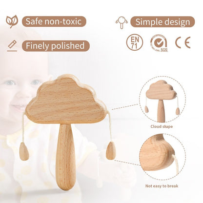 Natural Wooden Cloud Rattle Baby Toys Babies Newborn Accessories Interactive Toys for Kids Safe Non-Toxic Baby Toys 0 12 Months