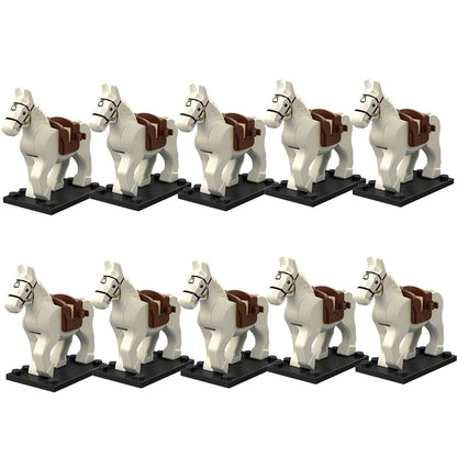 Blocos de Montar Zoológico Medieval Acessórios de Personagens Montarias Animais Cervos Elefantes Camelos Lobos Cavalos de Guerra Tijolos Brinquedos Presentes K080