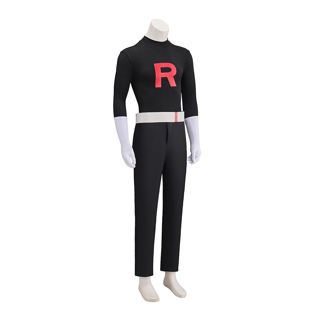 Anime Team Rocket Grunt Cosplay Costumes Anime Black Uniform Hat Halloween Cosplay Costume Full Set Women Men Carnival Party