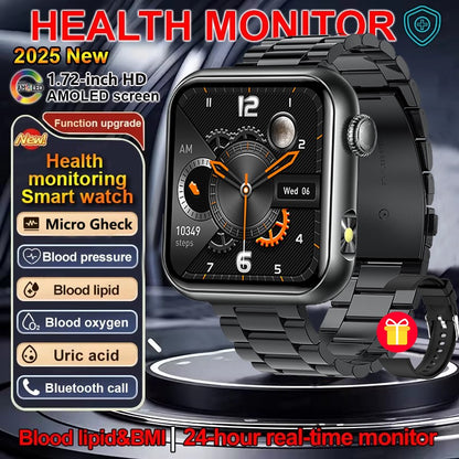 2025 Novo Smartwatch Feminino de LED com IA, Diagnóstico Inteligente, Monitor de Saúde HRV+PPG, Pressão Arterial, Oxigênio no Sangue, IP68, NFC?