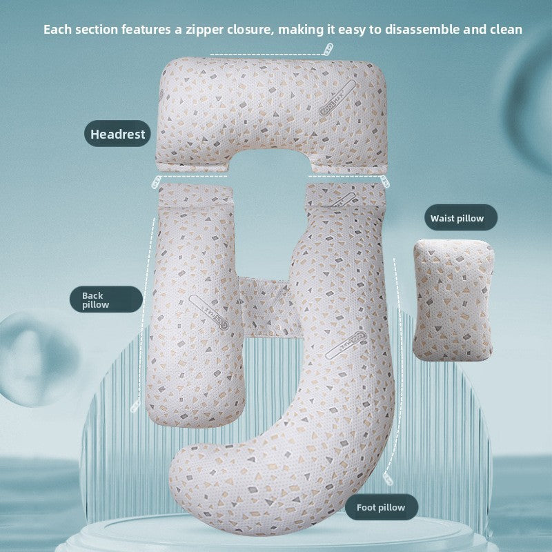 Pregnant women's pillows side sleeping pillows abdominal support U-shaped throw pillows for pregnant women to sleep are enlarged