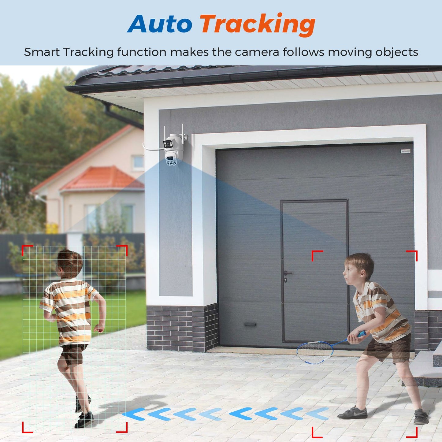 10MP 5K Wifi IP Camera Outdoor 2.4GHZ 5GHZ PTZ Surveillance Camera Dual Lens Dual Screens Email Alert 4K Security Protection