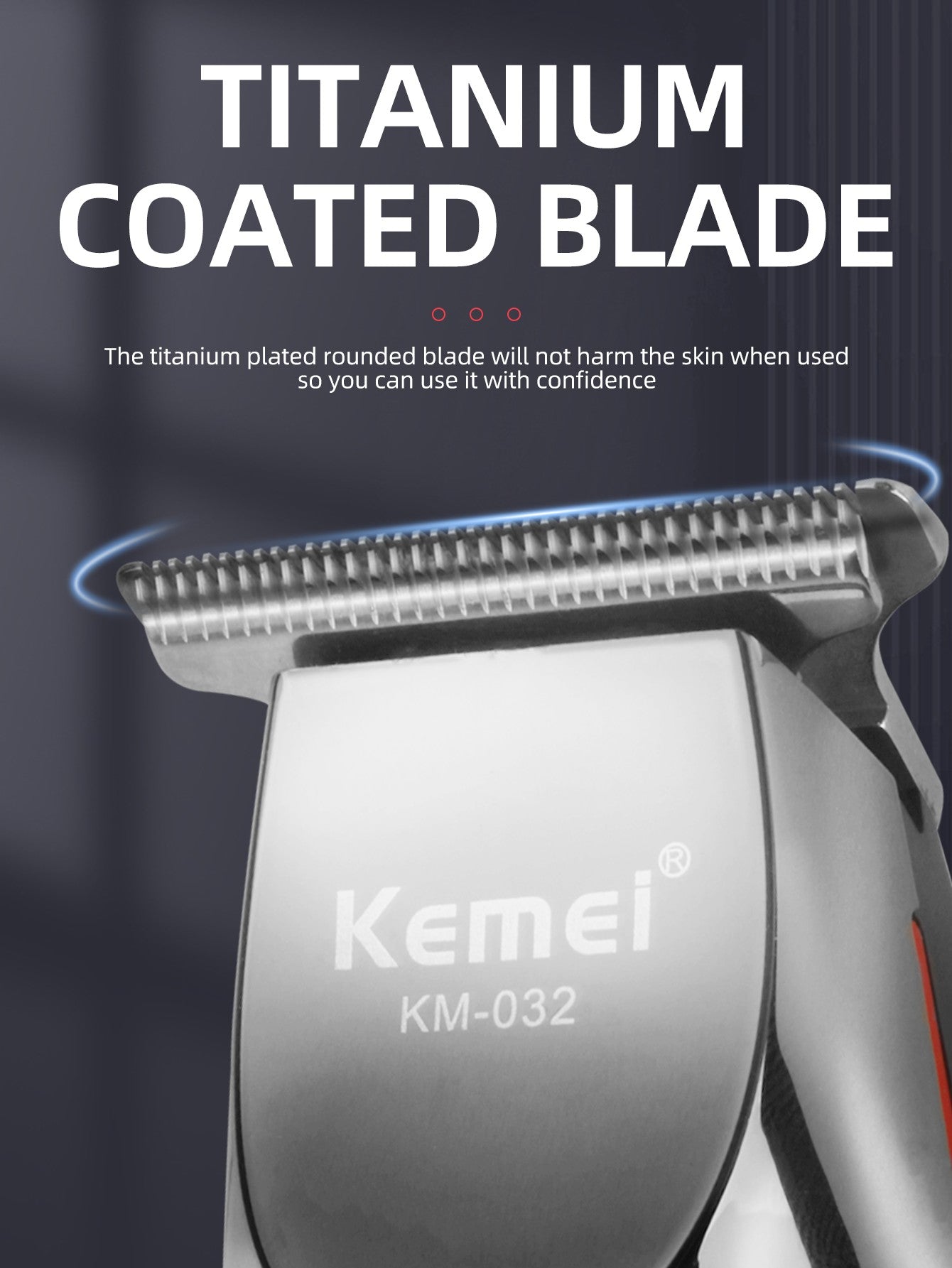 Kemei Professional Alloy Hair Trimmer Electric Beard Trimmer Rechargeable Hair Clipper Haircut Machine for Men KM-032