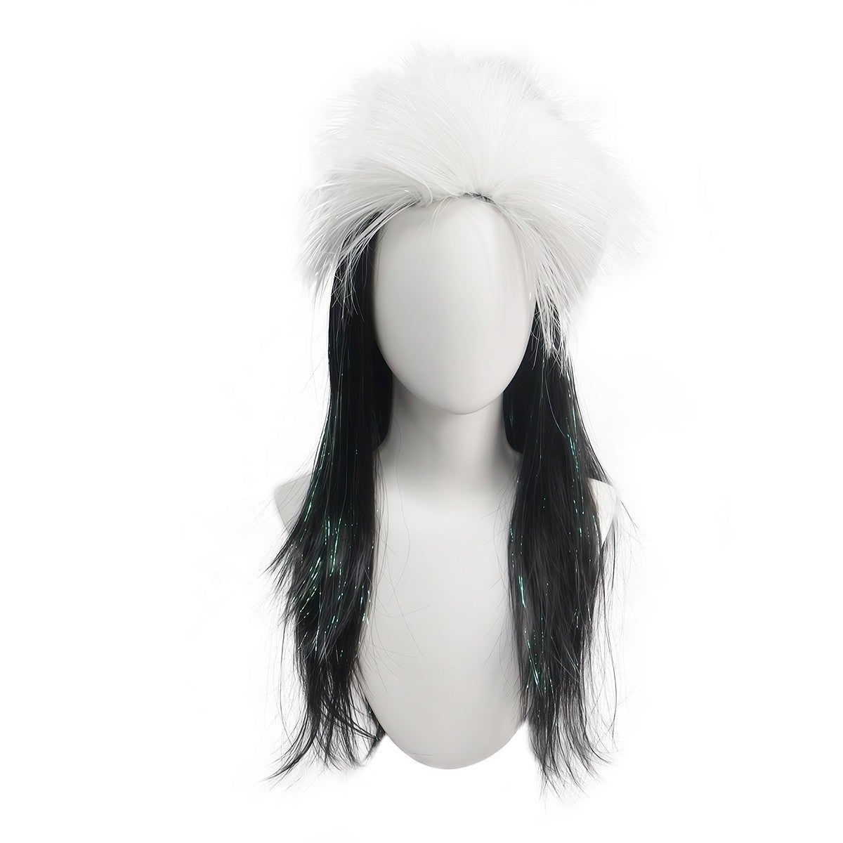 Nova Peruca Sintética de Cabelo Liso e Comprido Matt Kill, Fibra Química, Estilo Punk Rock Fofo para Festa de Halloween