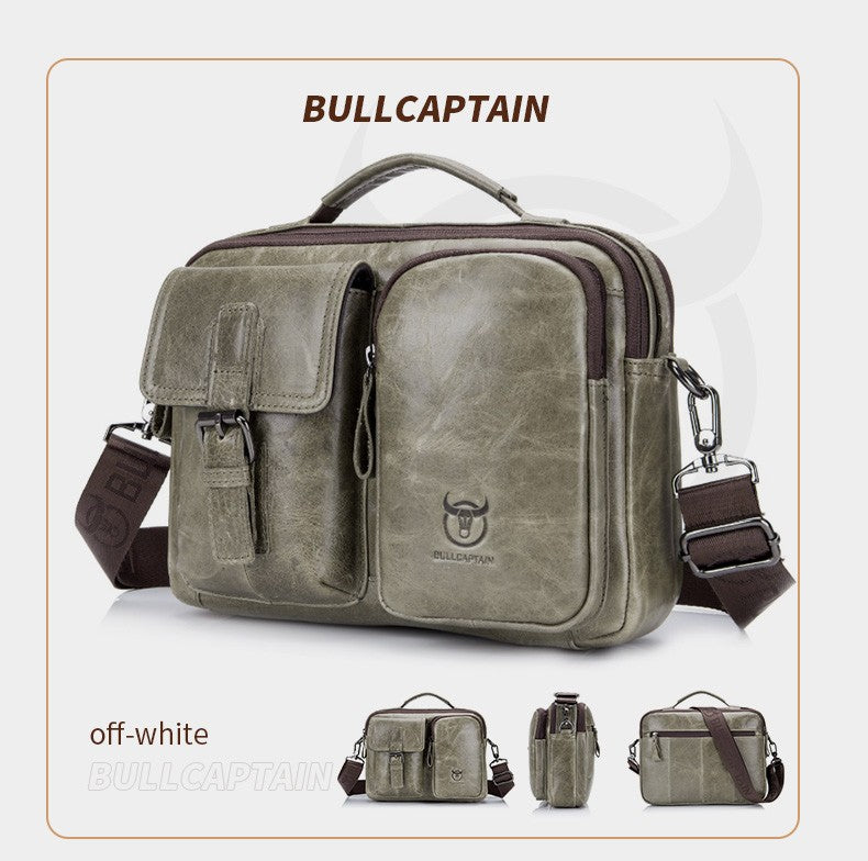 BULLCAPTAIN New Genuine Leather Men Crossbody Bag Male Briefcase Messenger Bag Casual Business Briefcase Style Men Shoulder Bag