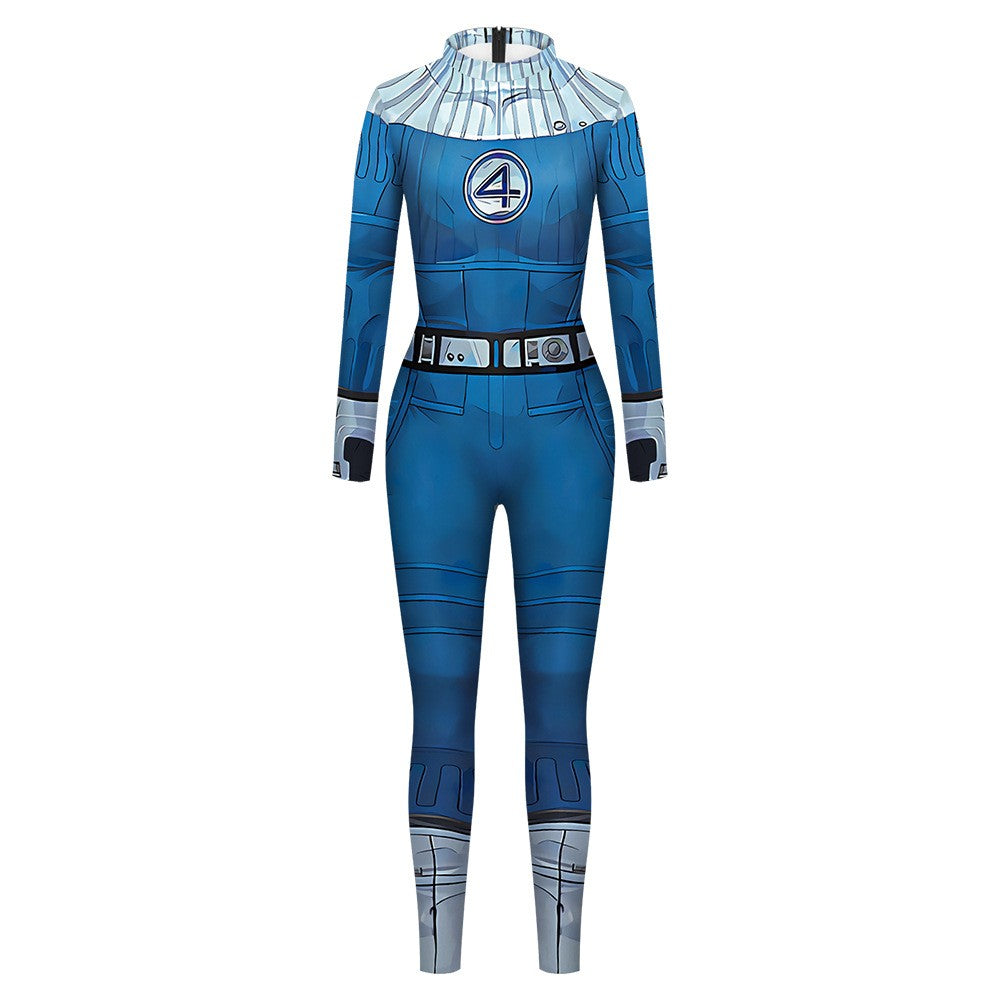 Adult Cosplay Fantastic Four Costume Halloween Party Jumpsuit for Men Women Superhero Zentai Bodysuit Rave Festival Catsuit