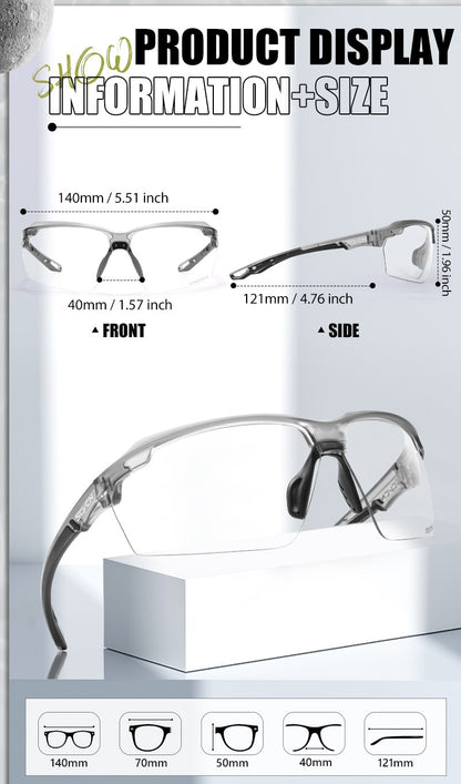 SCVCN Photochromic Cycling Sunglasses Bike Glasses Mountain Bicycle Hiking Golf UV400 Sports Glasses for Men Women Baseball