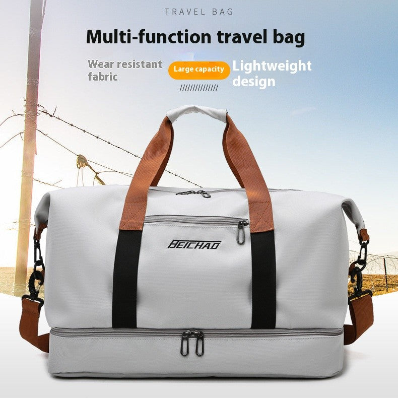 Mala de Viagem Esportiva de Grande Capacidade Bolsa de Viagem de Curta Distância Portátil Bolsas de Fitness Bolsa de Ombro Transversal Bolsas Masculinas Esportivas Impermeáveis ​​B