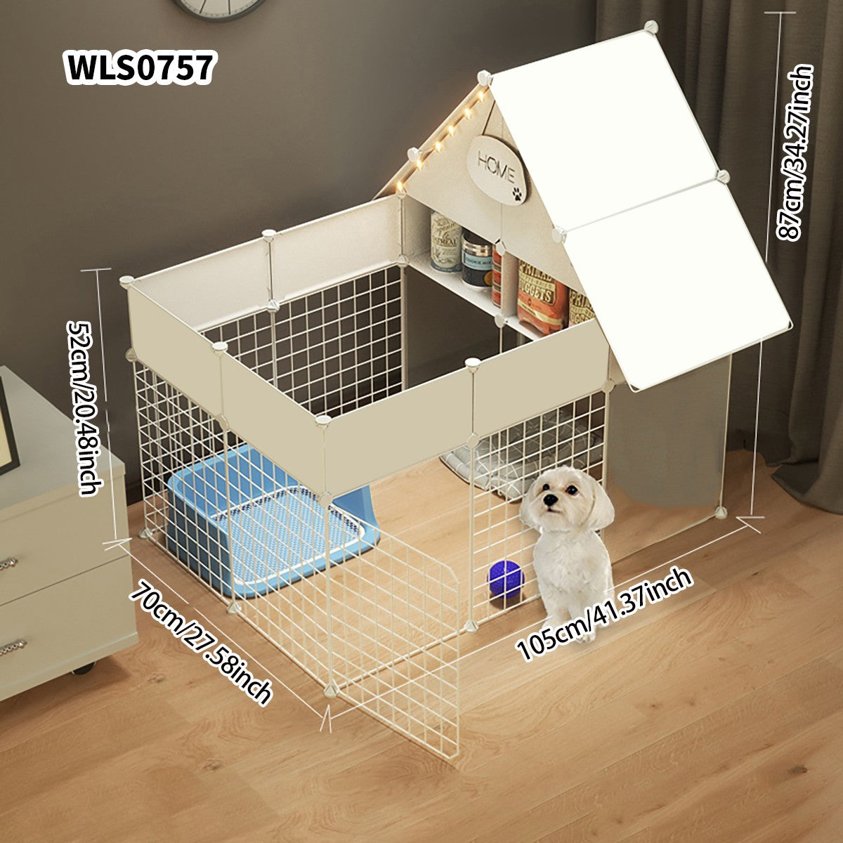 Cercadinho para Cães, Casa Interna, Gaiola, Cão de Porte Pequeno e Médio, Teddy, Corgi, Porta de Isolamento, Grade de Proteção, Canil
