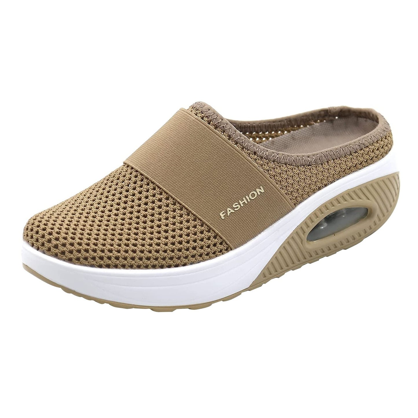 Slip-On Women'S Walking Sandals,Breathable Mesh Casual Shoes Breathable With Arch Support Knit Shoes Thickened Soft Sole