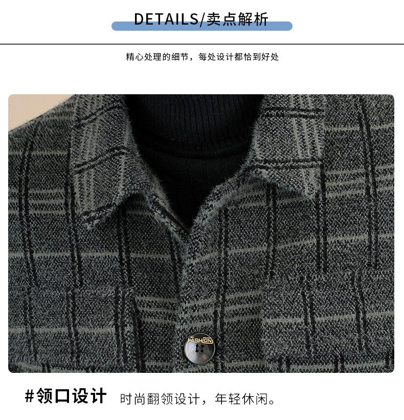2023 Winter Plaid Woolen Jackets Men Fashion Slim Fit Thickened and Warm Trench Coat Casual Business Streetwear Overcoat M-4XL