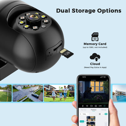 2pcs-Pack iCSee 5MP Mini PTZ WiFi IP Camera with AI Human Detection Color Night Vision for Outdoor Video Surveillance 4MP 2MP