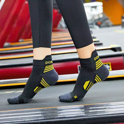 3 Pares Meias de Corrida de Maratona Masculinas Femininas Profissionais Esportivas Tornozelo Fitness Tubo Acolchoado Engrossado Baixo Cano Curto Barco Meias