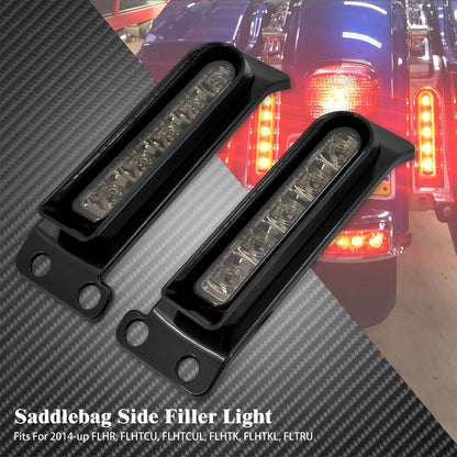 Luzes LED do Para-lama Traseiro de Motocicleta Para Harley Touring Road King Electra Glide FLHR 2014-2023 Lâmpada Lateral de Freio e Seta