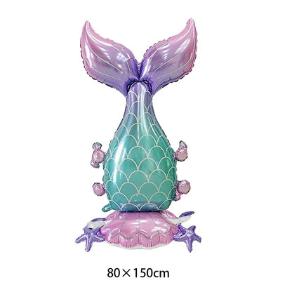 Big Upright Mermaid Tail Balloon Mermaid Balloon Wedding Baby Shower Kids Girls Birthday Decor Mermaid Birthday Party Decoration
