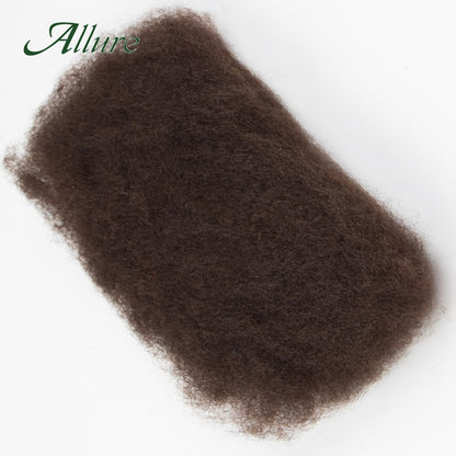 Cabelo Humano Afro Kinky Bulk QVR para Mini Twist, Tranças, Extensões de Dread Locs e Crochet, Cabelo Afro Kinky Cacheado Bulk para Dreadlocks 50g