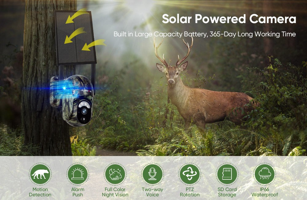 LS VISION 4G /WFII Solar Security Cameras Wireless Outdoor  2K HD Video Surveillance Color Night Vision Human/Animal Detection