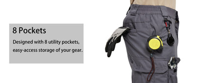 TACVASEN Mens Lightweight Hiking Pants Waterproof Ripstop Lightweight Breathable Stretch Work Tactical Outdoor Trousers 8 Pocket