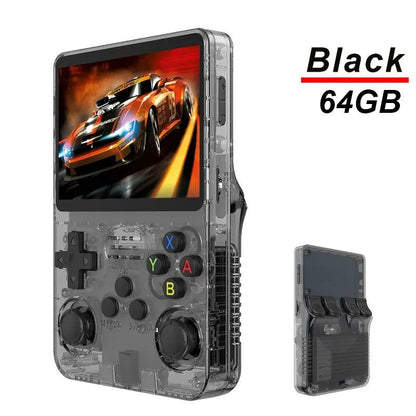 Console de Videogame Portátil Retrô R36S Sistema ARKOS Tela IPS de 3,5 Polegadas Clássico Player de Vídeo Portátil de Bolso Presente de 128G com Jogos