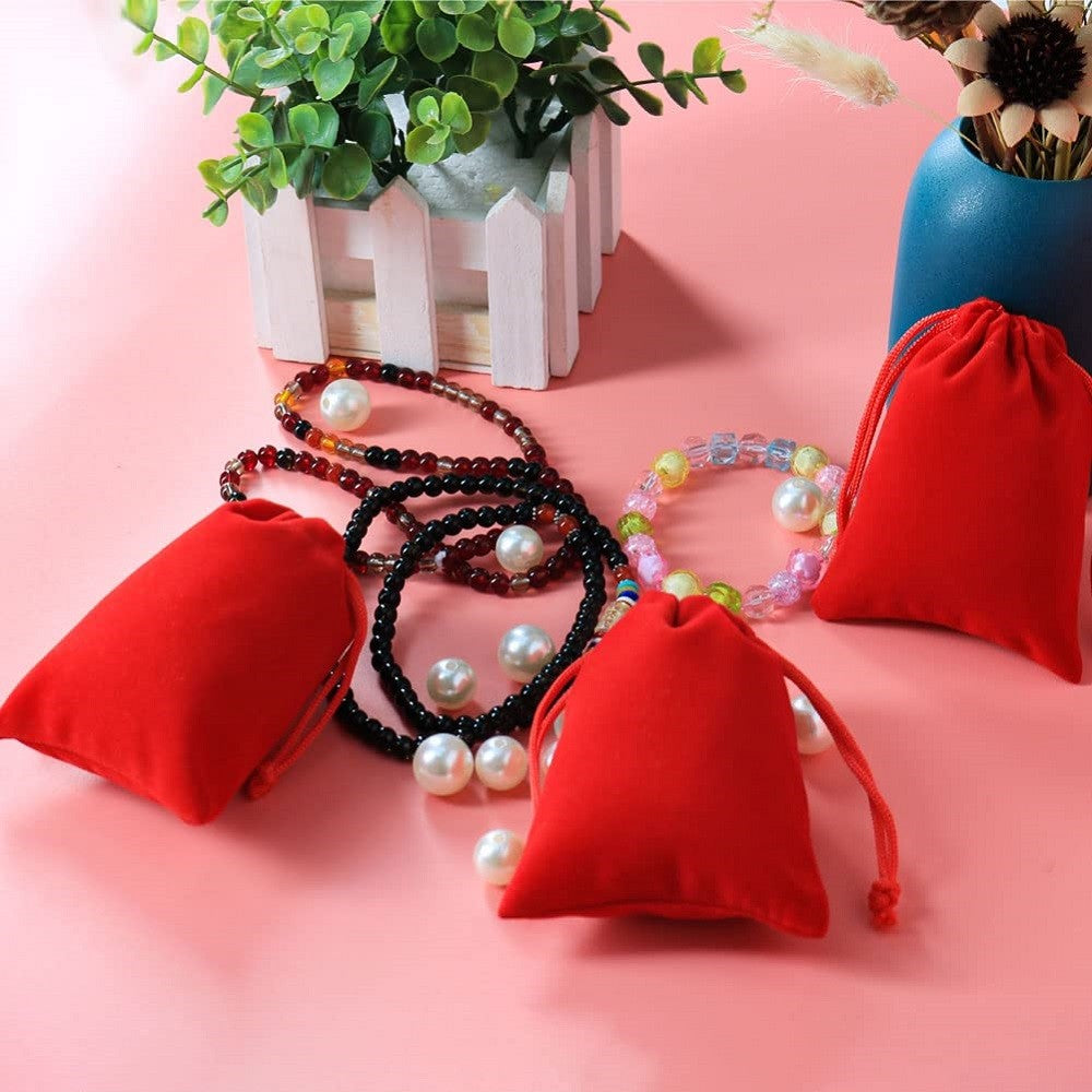 10PCS Gift Jewelry Bags 5x7cm,7x9cm Small Drawstring Velvet Bags For Wedding Party