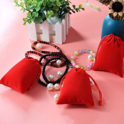 10PCS Gift Jewelry Bags 5x7cm,7x9cm Small Drawstring Velvet Bags For Wedding Party