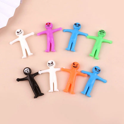 12-36Pcs Funny Little Man Halloween Stretchy Toy Kids Halloween Birthday Party Favors Goodie Bag Trick or Treat Bucket Filler