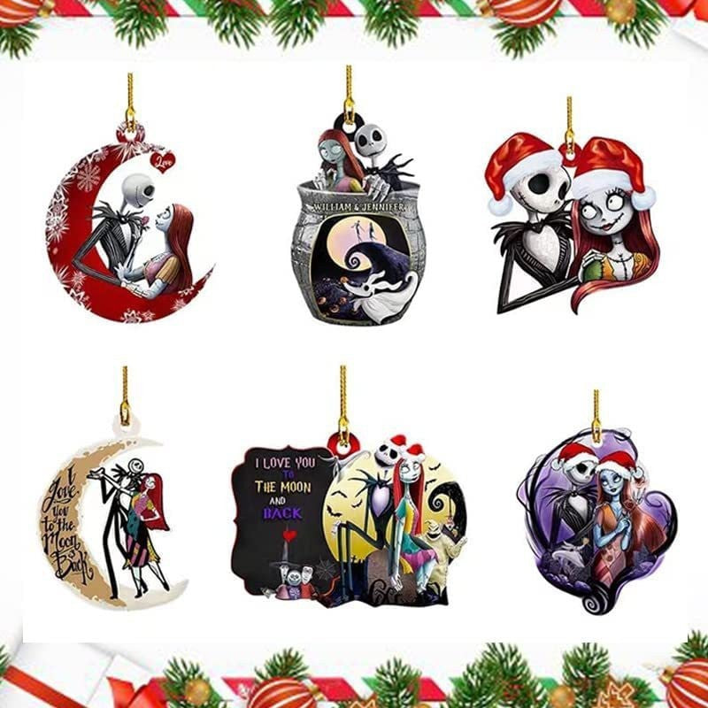 Disney Anime O Estranho Mundo de Jack Jack Skellington Decoração de Carro Árvore de Natal Desenho Animado Moda Tendência Pingente Presentes