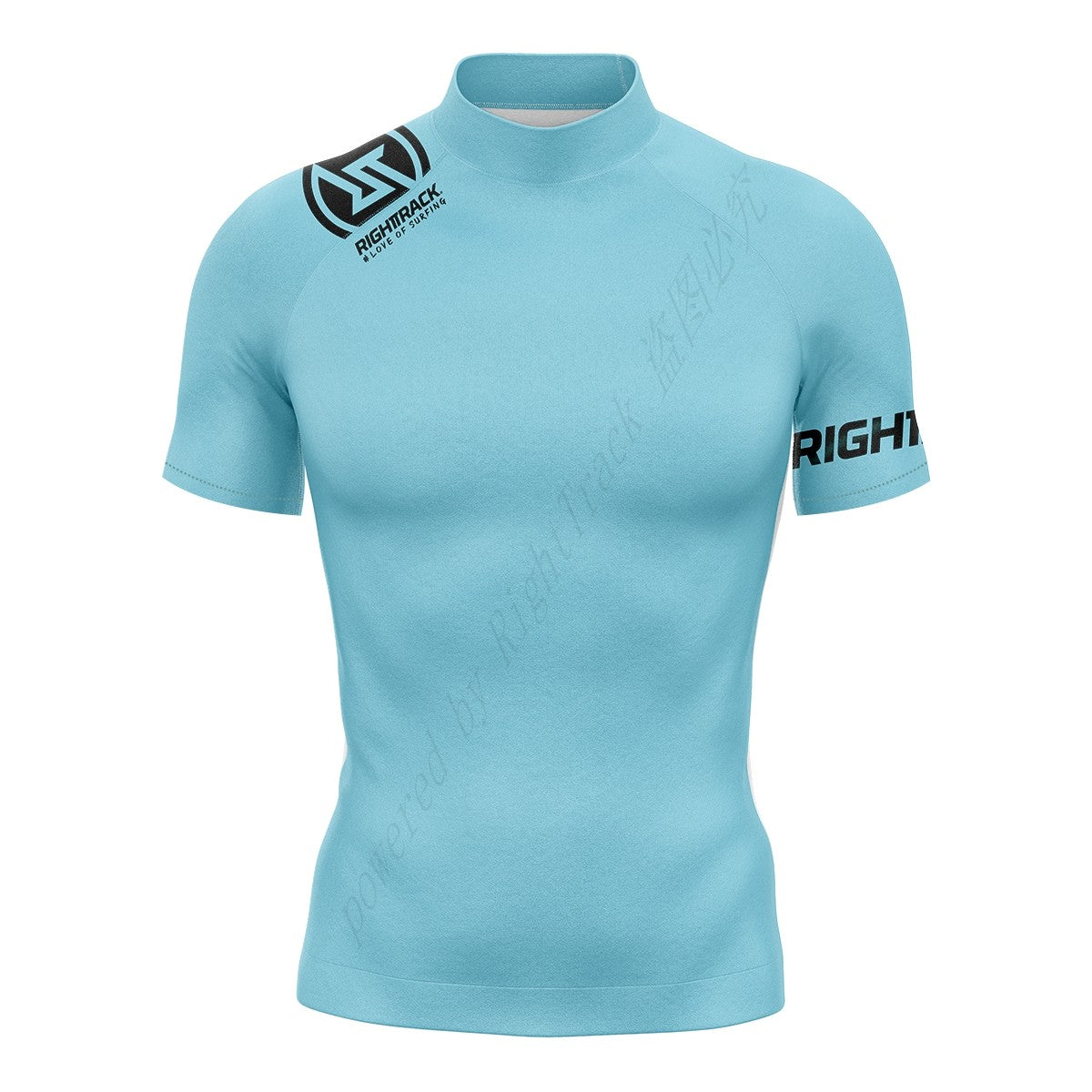 Men's Short Sleeve Surf Tee Arch Wave RIGHTTRACK Performance Tight-fitting Swimwear UPF 50+ Rashguard Vacation Beachwear